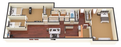 Floor plan for 3 beds, 1 bath, 1462 sqft